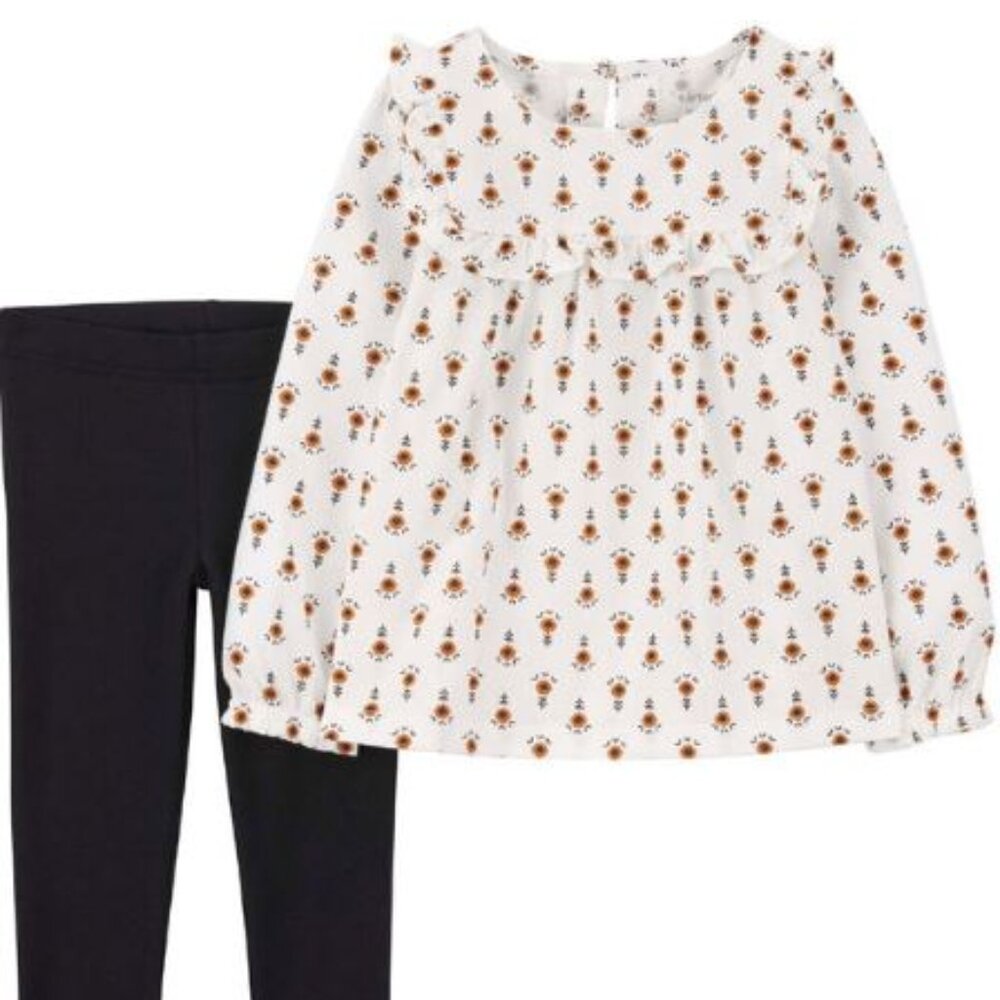 NWT Carter’s Toddler Girl 2-Piece Floral Jersey Top & Pant Set